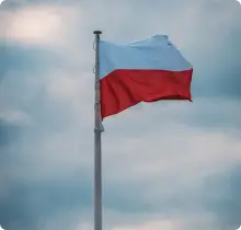 flaga Polski oznaczająca tranport krajowy